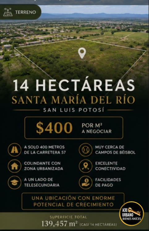 Terreno en Santa Maria del Río